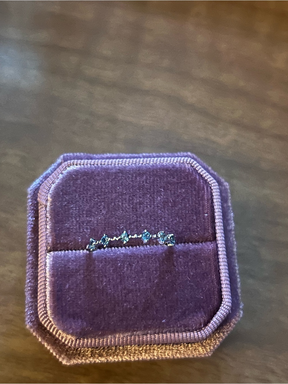 London topaz, white gold, dainty size 7 women’s ring